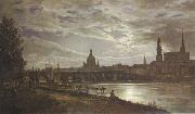 Johan Christian Dahl View of Dresden in Full Moonlight (mk22) painting